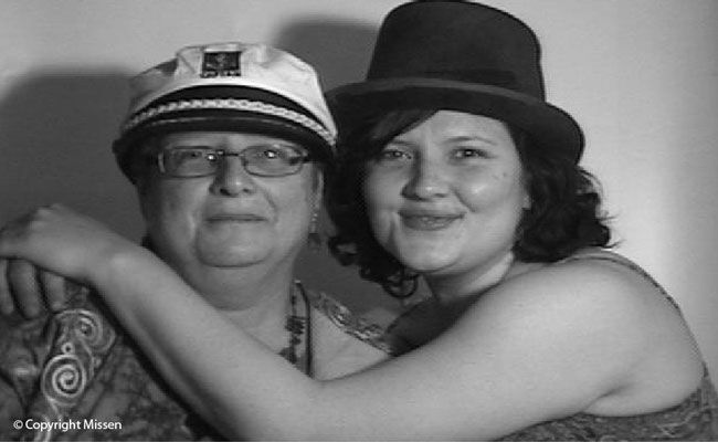 Best friends in the photobooth #1 (niece/cousin Jenn’s wedding, Toronto, 2012).