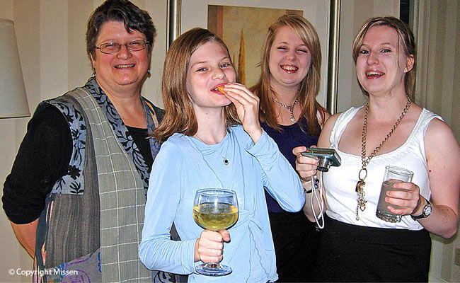 Kathryn loved spending time with her nieces (here: Julia, Sarah and Meaghan, celebrating Kathryn’s 50th birthday in Ottawa, 2009)