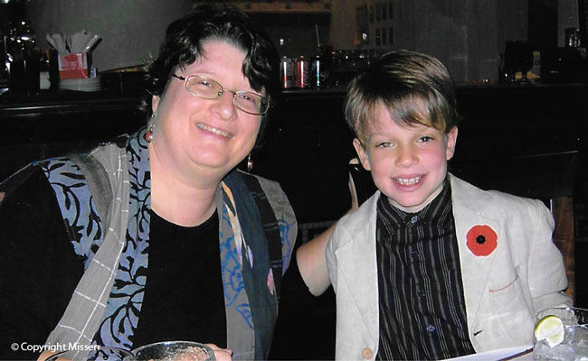 Kathryn and her favourite (only!) nephew Gavin at our Mom’s 80th birthday celebration, Penelope’s Restaurant, Toronto, 2008