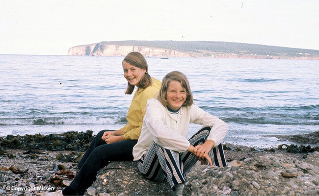 On the Gaspe Peninsula (Bonaventure Island in background), family trip to the Maritimes, 1970
