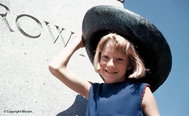 If the hat fits, wear it (George Brown statue, Parliament Hill, family trip to Ottawa, 1969)