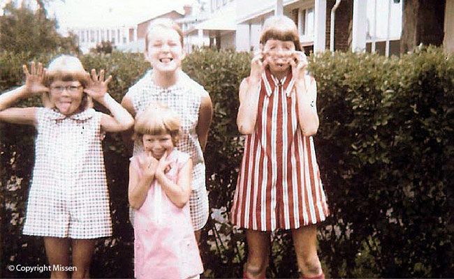 Silly siblings on Didrickson Drive, Willowdale, 1970
