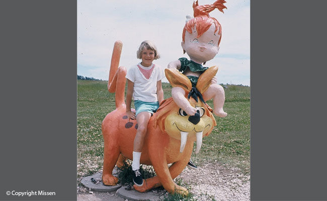 A visit to The Flintstones Bedrock City, Custer, South Dakota, Arizona, on way back from California, 1968