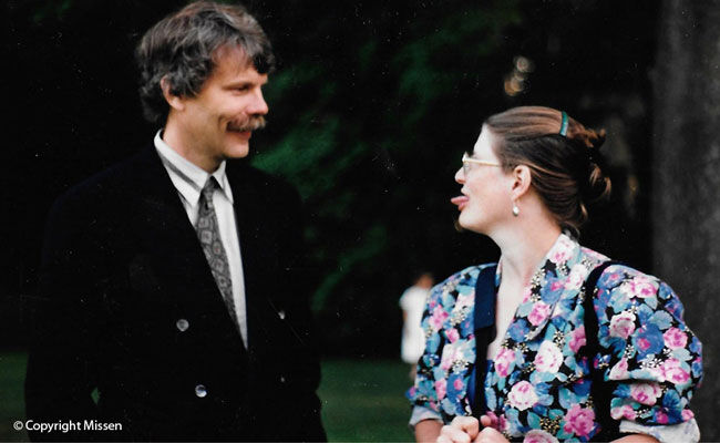 Kathryn and David separated amicably in 1997 (this photo taken at the Guild Inn, Scarborough, 1991)