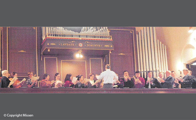 Kathryn (4th from left) in the St. Barnabas Apostle and Martyr Anglican Church choir
